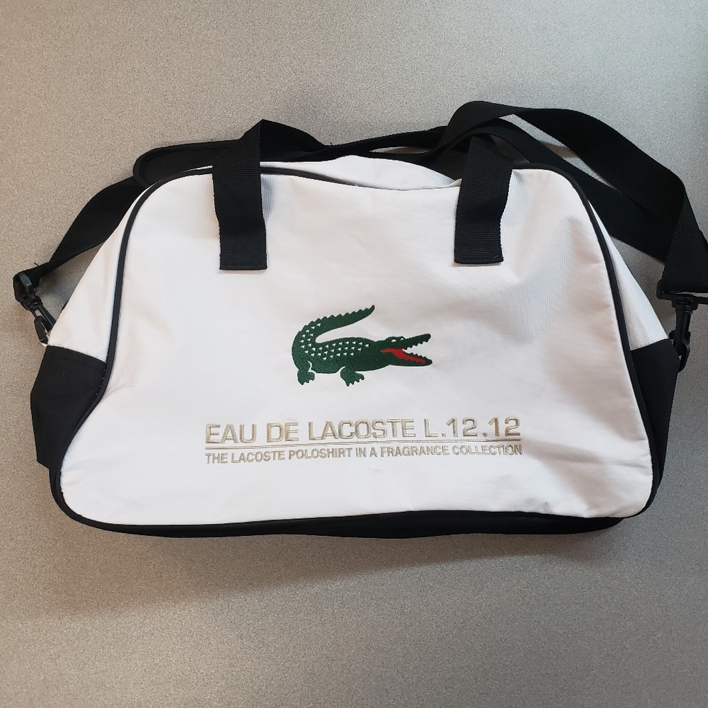 Lacoste white duffle bag